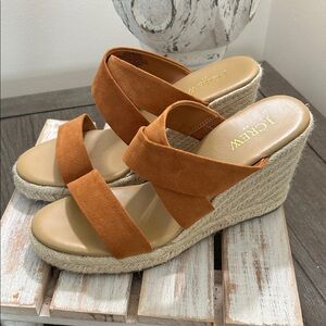 J. Crew Burnt Orange Suede Wedge Sandals
